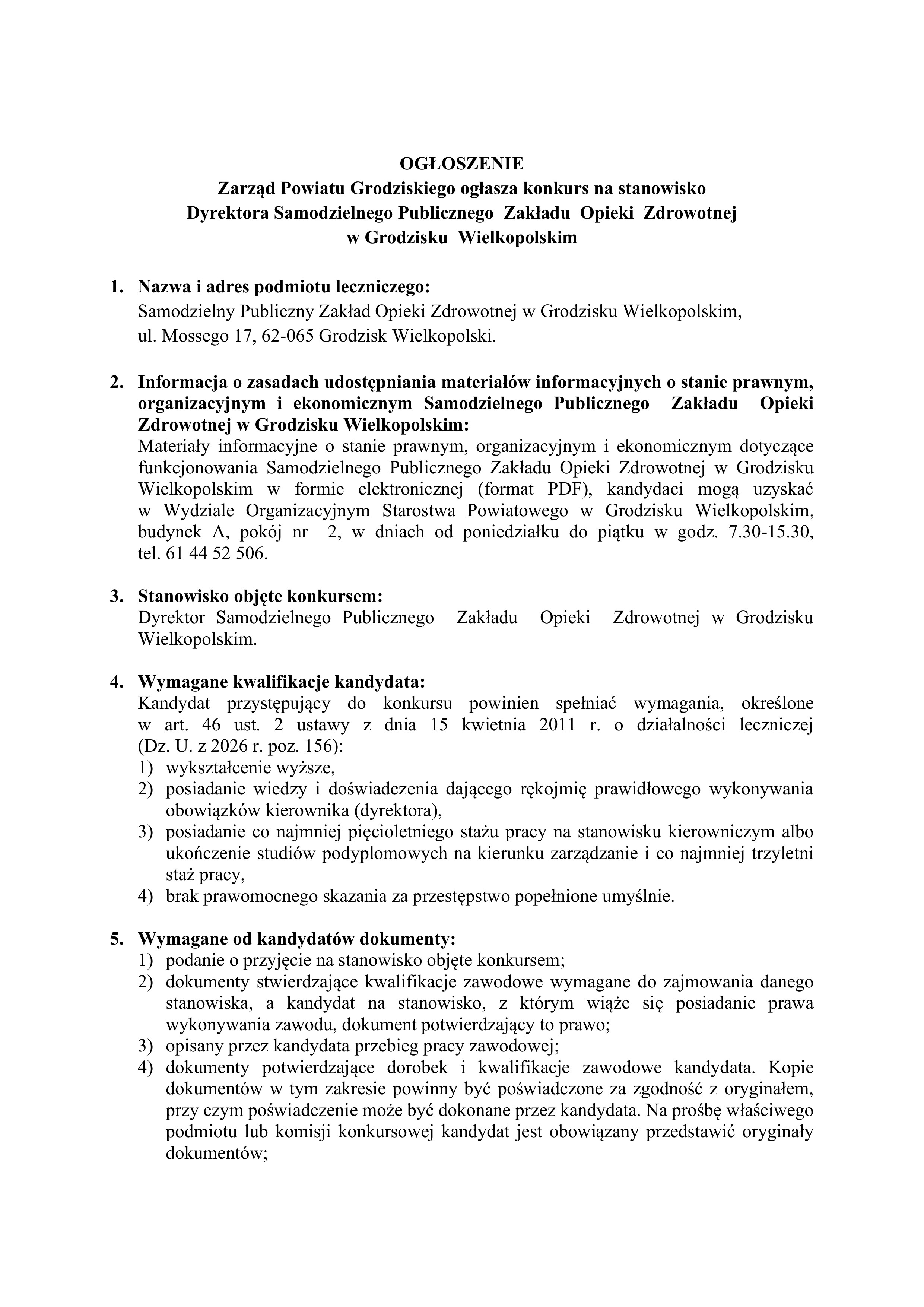 Ogłoszenie 1